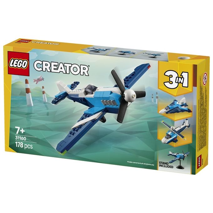 LEGO Aereo 31160 Creator Velivolo da Competizione 3 in 1 Esperienza Costruzione Versatile e Divertente