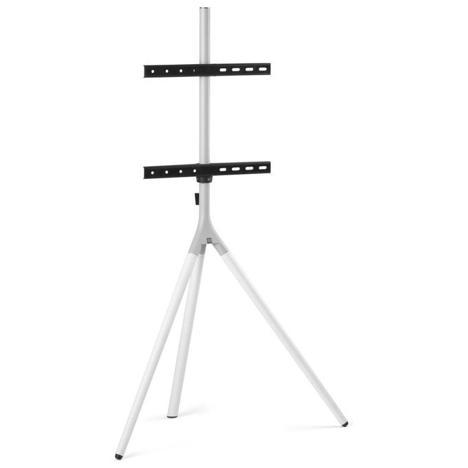 One For All WM7462 Tripod Supporto TV a Pavimento 30 Kg Rotazione 360° Regolazione Altezza Manuale Gestione Cavi Ottimizzata colore Argento