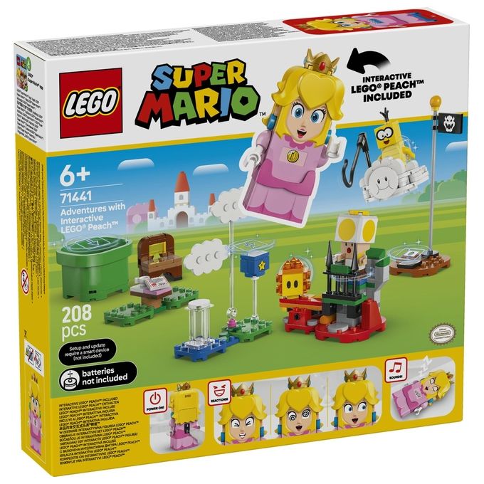 Lego Super Mario Avventure di Peach Interattiva Giocattolo con 4 Personaggi Nintendo tra cui la Principessa e un Toad Giallo