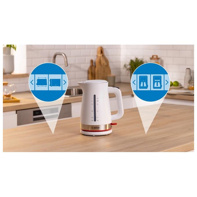 Bosch TWK4M221 Bollitore Elettrico 1.7 Litri 2400W Bianco