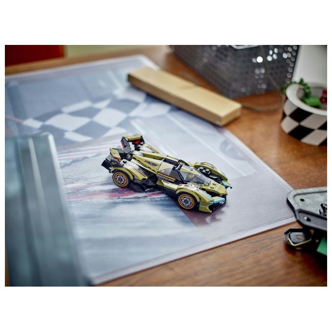 LEGO Speed Champions Super Car Lamborghini Lambo V12 Vision GT Macchina Giocattolo per Bambini da 10 Anni Modellino di Auto da Costruire con Minifigure del Pilota Idea Regalo da Collezione 76923