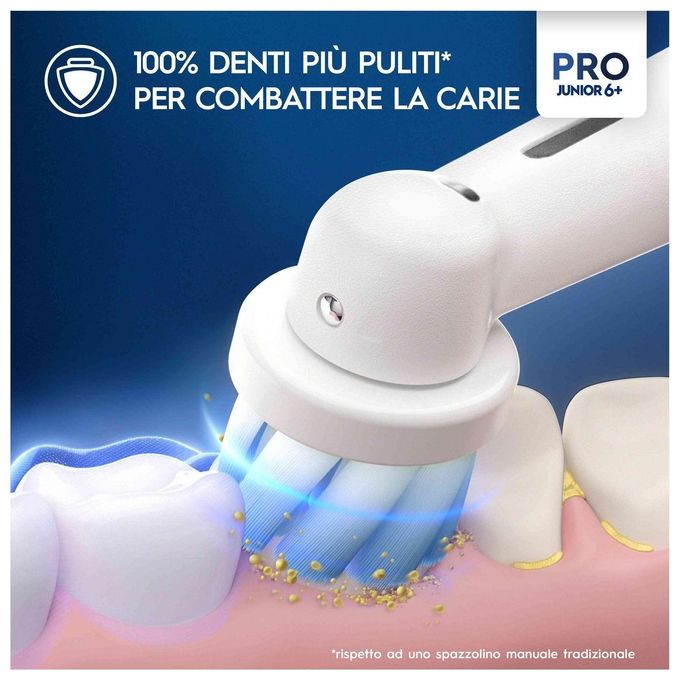 Braun Oral-B Spazzolino Elettrico Pro Junior 1 Spazzolino di Frozen 2 Testine da 6 Anni in Su
