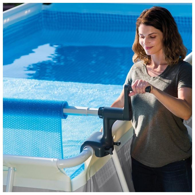 Intex Rullo Per Copertura Solare per Piscine 274-488 cm Alluminio e PVC Grigio