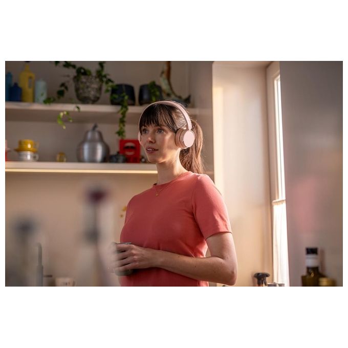 Philips TAH4209PK Cuffie On-Ear wireless bluetooth leggere con isolamento acustico passivo - 55 ore di riproduzione suono naturale chiamate chiare bassi dinamici 2 ore di carica USB-C- Rosa