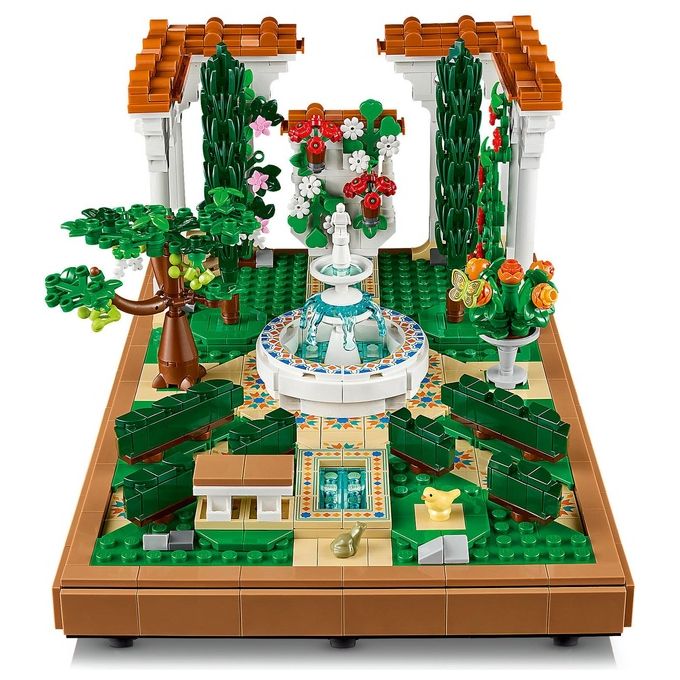 LEGO Icons 10359 - Giardino con Fontana, Set da Costruzione Decorativo 1302 Pezzi, Fontana a 2 Livelli, Pergolati Fioriti, Moduli Personalizzabili, Eta' 18+