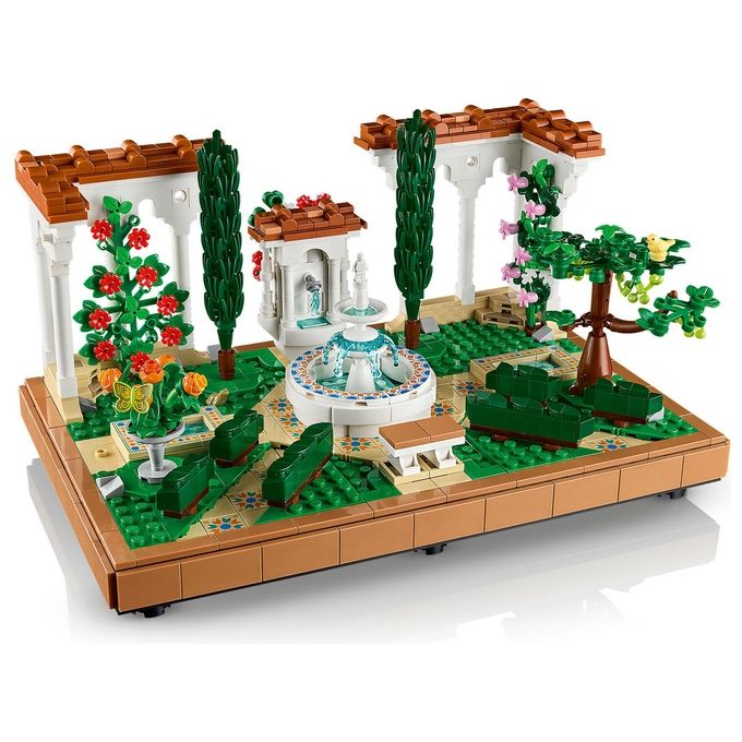 LEGO Icons 10359 - Giardino con Fontana, Set da Costruzione Decorativo 1302 Pezzi, Fontana a 2 Livelli, Pergolati Fioriti, Moduli Personalizzabili, Eta' 18+