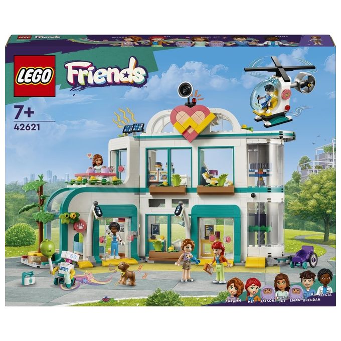 LEGO Friends 42621 Ospedale di Heartlake City, Giochi Educativi per Bambini di 7+ con Elicottero Giocattolo e 5 Mini Bamboline
