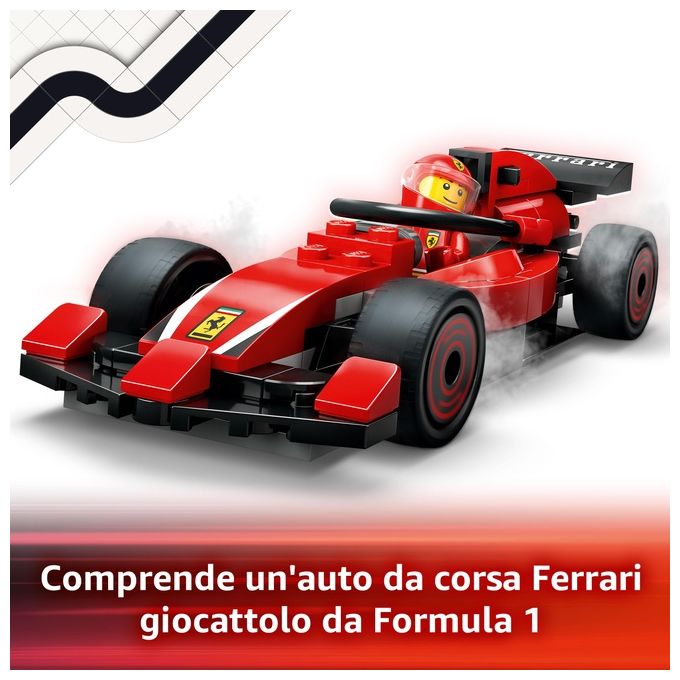 Lego 60443 City Formula 1 Set da Costruzione Pit Stop e Meccanici con Monoposto Ferrari F1 322 Pezzi 5 Minifigure eta' 6+