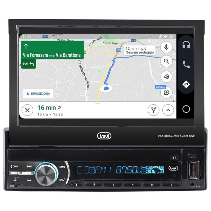 Trevi MDV 6380 DAB Sistema Car Video con Display Touch da 7'' Ricevitore Digitale DAB-DAB+ - FM Mp3 Usb Sd Aux-In Android Mirror Link