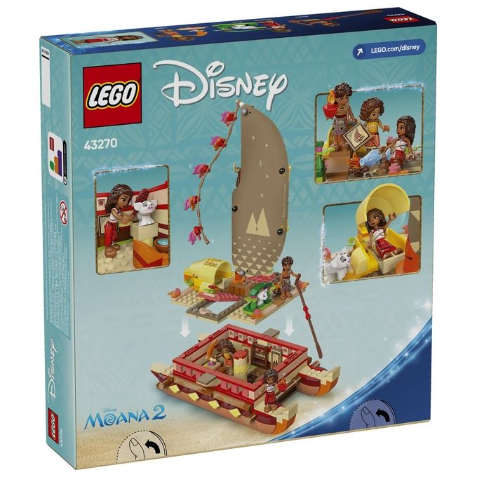Lego Set 43270 La Canoa di Vaiana Disney Moana Avventura Creativa Gioco di Costruzione per Bambini e Collezionisti