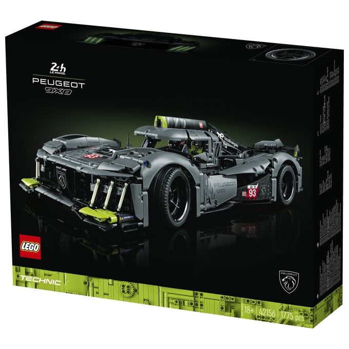 LEGO Technic 42156 PEUGEOT 9X8 24H Le Mans Hybrid Hypercar, Modellino di Auto da Corsa per Adulti Scala 1:10, Set da Collezione