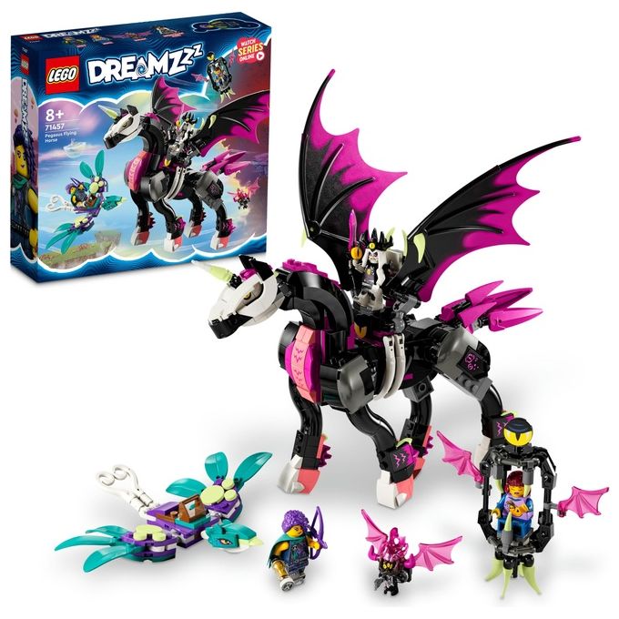 LEGO DREAMZzz 71457 Pegaso, il Cavallo Volante, Animale Giocattolo da Costruire in 2 Modi con Minifigure, Giochi per Bambini