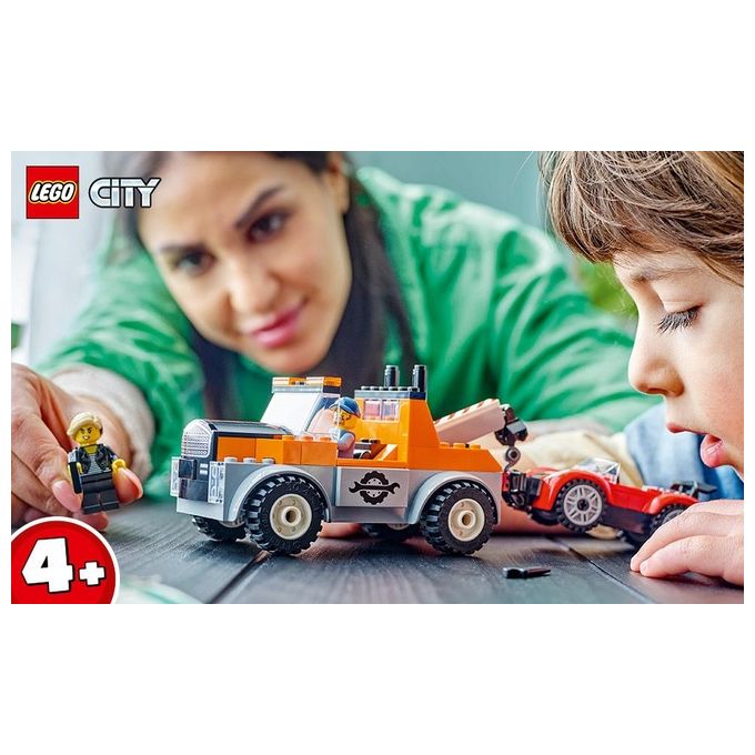 LEGO City Autogru' e Officina Auto Sportive Giocattolo Giochi Creativi da Meccanico per Bambini e Bambine da 4 Anni con Camion Carro Attrezzi e Macchina da Costruire Idea Regalo da Collezione 60435