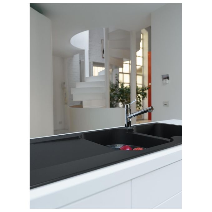 Franke Lavello in Tectonite KID 621-116 3 1-2 WWK Gocciolatoio reversibile 2 Vasche Nero 143.0653.590