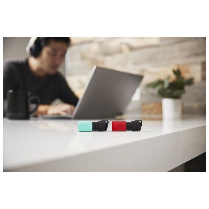 Kingston Flash Drive Usb3.2 128Gb Exodiam Nero-Rosso