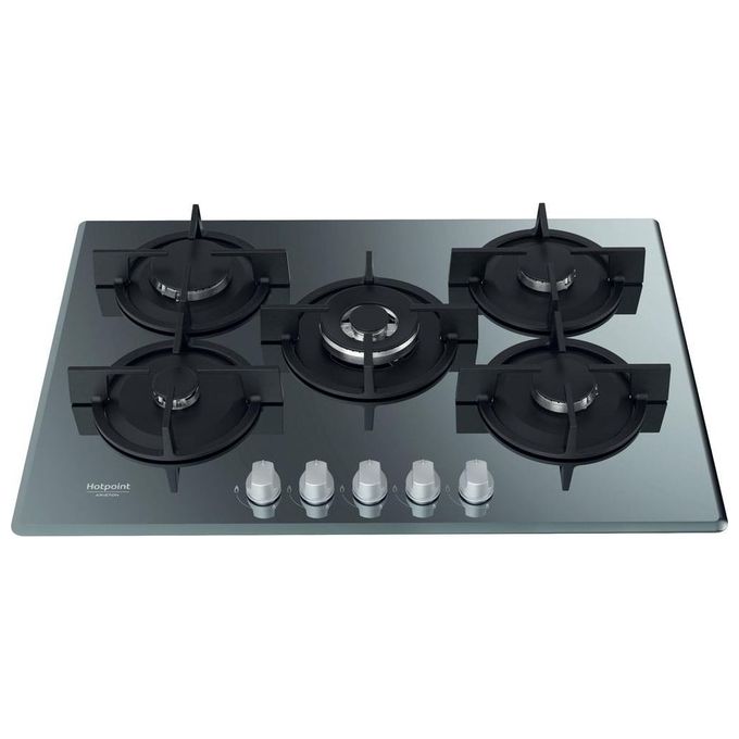 Hotpoint HAGD 72S-MR Linea Estetica Diamond Piano Cottura a Gas 5 Zone Griglie in Ghisa 73cm Specchio