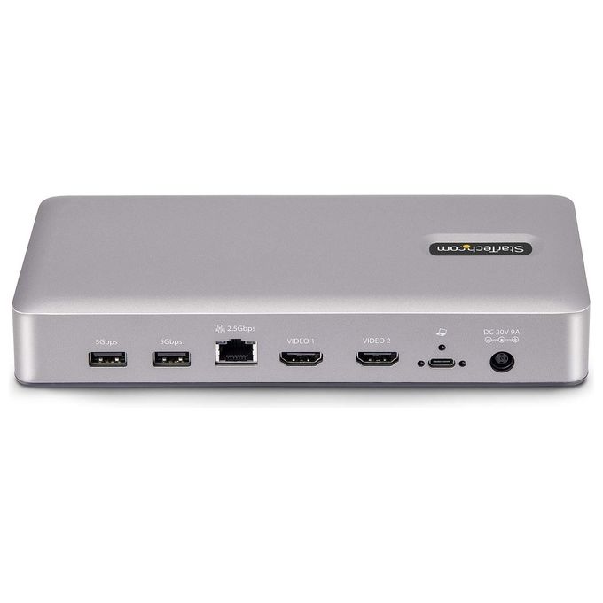 StarTech.com Docking Station Usb4 Usb-c 40gbps Doppio Video Hdmi Fino a 2x 4k 60hz 4:4:4 (rgb) O 2x 4k 120hz 4:2:2 Dock Multi Monitor 6x Usb 2.5gbe 100W Pd