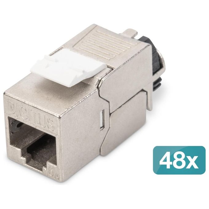 Digitus Modulo Keystone Cat 6a Schermato con Supporto dei Cavi Intelligente 48 Pezzi