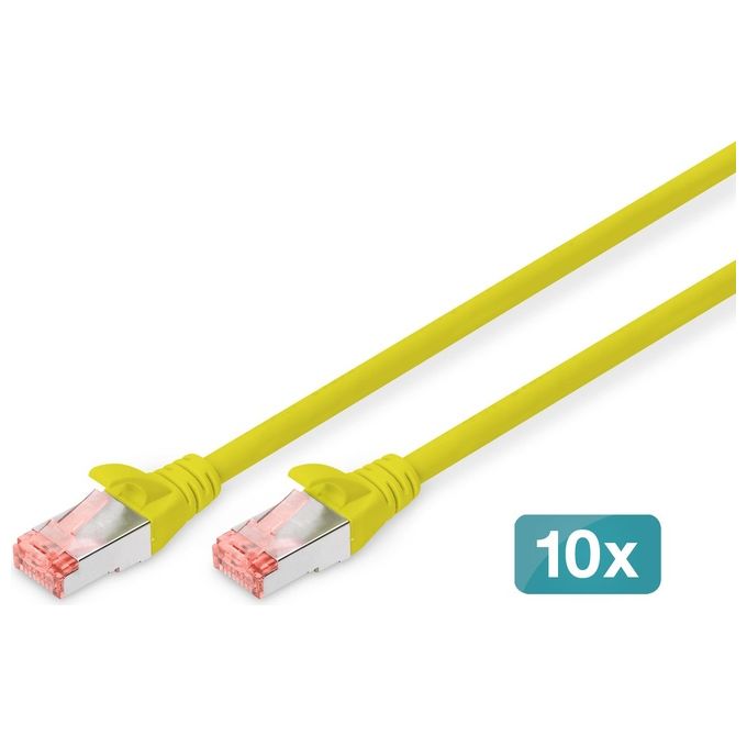Digitus Confezione 10 Cavi Cat. 6 Schermati S-Ftp 0.25mt Giallo