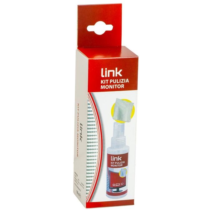Link Kit Pulizia per Schermi Tv Tablet e Smartphone 100ml con Panno Microfibra