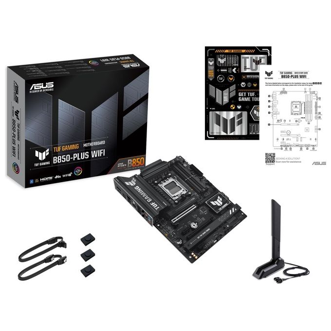 ASUS TUF Gaming B850-Plus WiFi Scheda Madre AMD ATX 1421 Fasi Alimentazione Slot DDR5 PCIe 5.0 Ready 3 slot M.2 WiFi 7 Ethernet Realtek 25 GB USB-C da 20 Gbps BIOS Flashback e Aura Sync