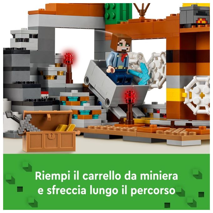 LEGO Minecraft La Miniera delle Badlands Modellino da Costruire di Bioma con Personaggi Accessori e Mob Ostili Giochi Creativi per Bambini e Bambine da 8 Anni Idea Regalo di Compleanno 21263