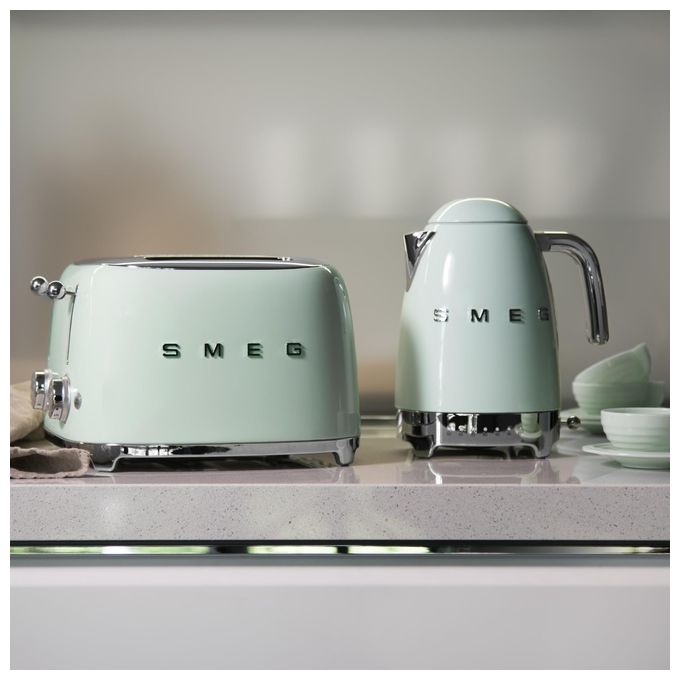 Smeg TSF03PGEU Estetica 50's Style Tostapane 4 Fette 6 Livelli di Doratura Verde Pastello