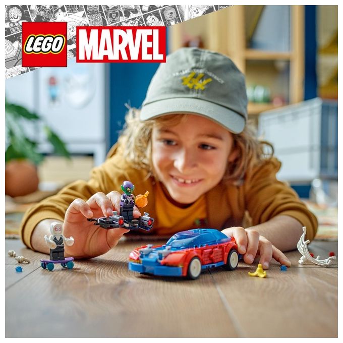 LEGO Marvel 76279 Auto da Corsa di Spider-Man e Venom Goblin, Gioco per Bambini di 7+ Anni, Veicoli Giocattolo dei Supereroi