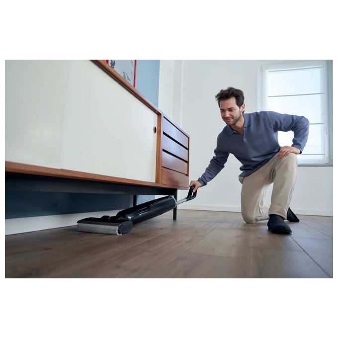 Hoover, Aspirapolvere a Bastone 2 in 1, Senza Sacchetto, Secco e Bagnato, Nero Argento