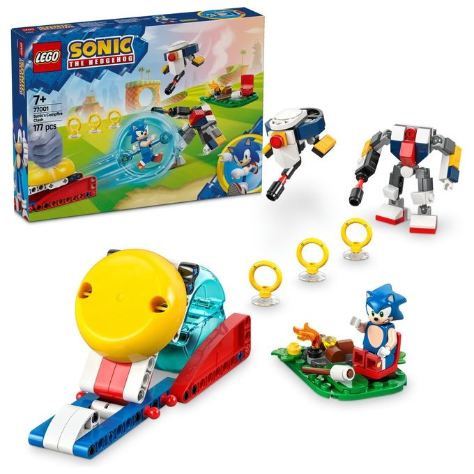 LEGO Sonic Duello al Falo' di Sonic Giochi d'Avventura per Bambini e Bambine da 7 Anni in su con Personaggi del Videogioco tra cui 2 Robot Giocattolo Idea Regalo di Compleanno per Gamer 77001