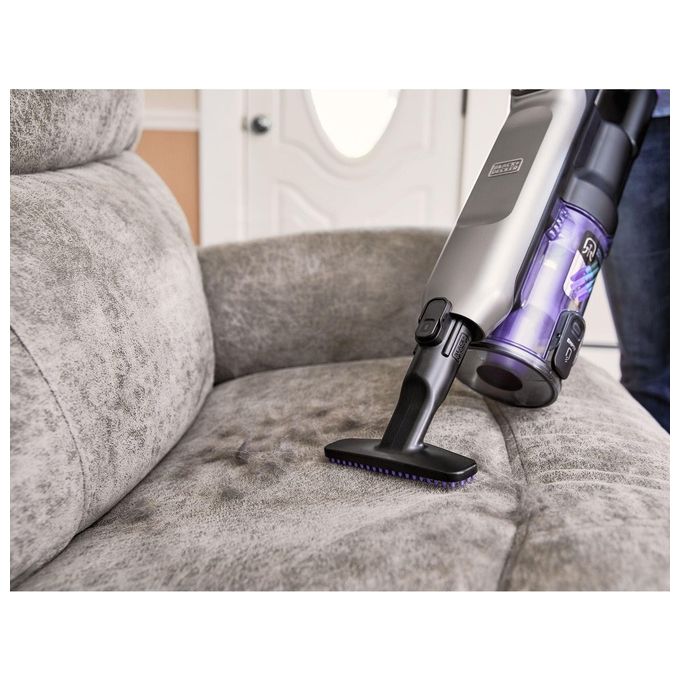 Black+Decker Scopa Ricaricabile 21.6V fino a 35 Minuti 100W 2 Turbo Spazzole Laterali