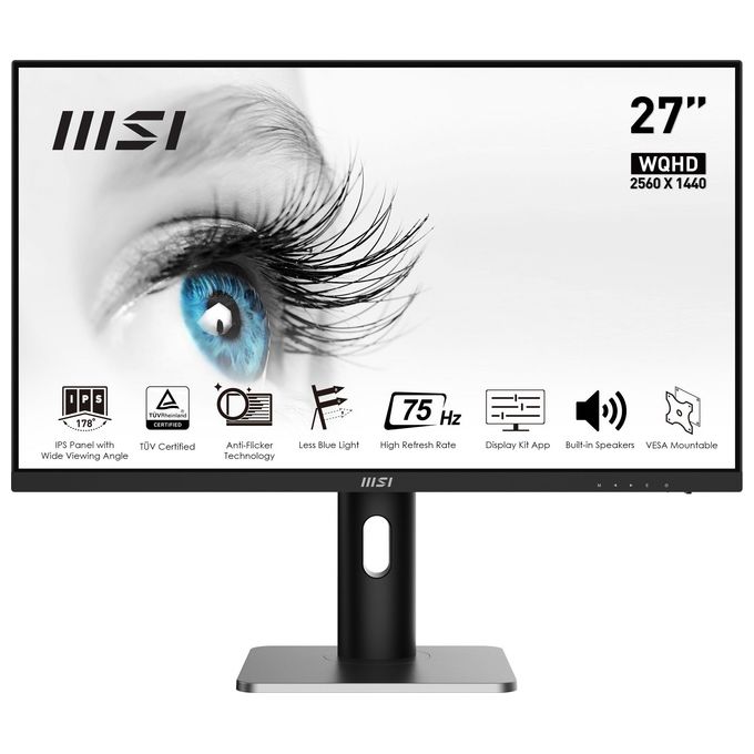 [ComeNuovo] MSI PRO MP273QP Monitor Pc 27'' 2560x1440 Pixel Wide Quad Hd Led Nero-Argento