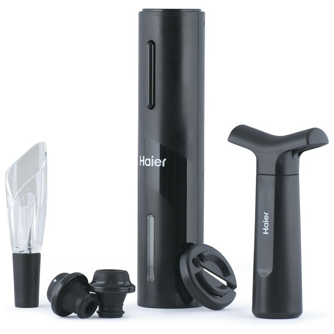 Haier Set da Vino HAWUKIT06 6 in 1 Ricaricabile con Apribottiglie e Accessori Professionali di Alta Qualita'