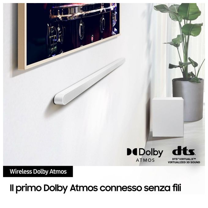 Samsung Soundbar HW-S701D 3.1Ch Ultra Slim Design Wireless Dolby Atmos Q-Symphony White