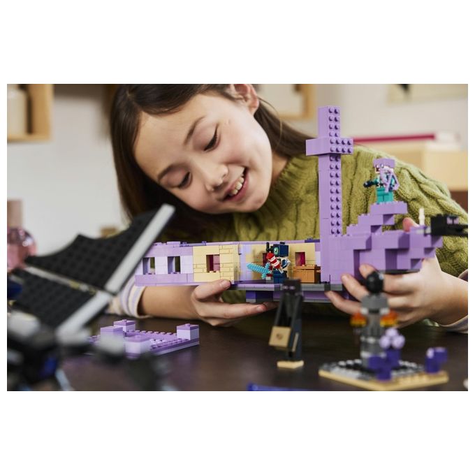 LEGO Minecraft L'Enderdrago e la Nave dell'End Giocattolo del Bioma con Drago Personaggi Mob e Accessori Giochi d'Avventura per Bambini e Bambine da 8 Anni Idea Regalo Fan del Videogioco 21264