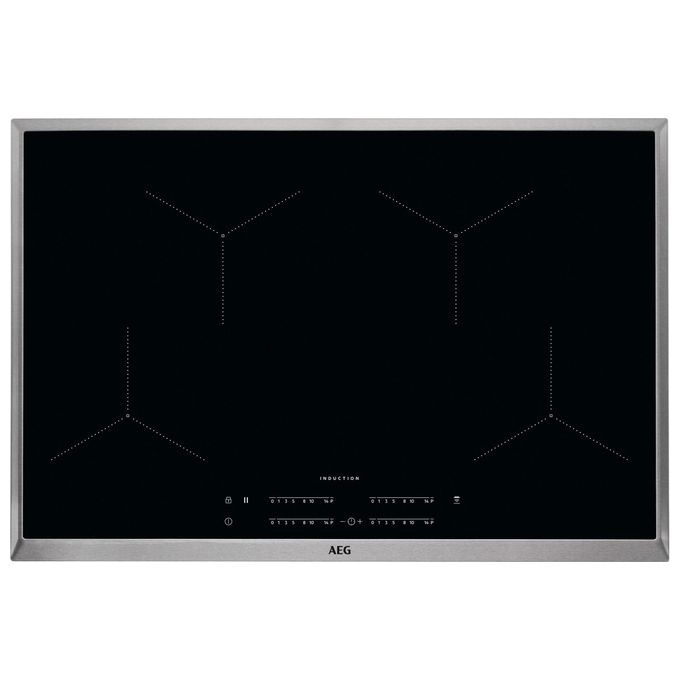AEG IKB84433XB Piano cottura a Induzione in Vetroceramica 80 cm Semifilo 4 Zone Nero