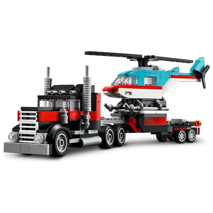 LEGO Creator 31146 3in1 Autocarro con Elicottero, Giochi per Bambini 7+ Anni Ricostruibile in Aereo e Cisterna o Auto e SUV