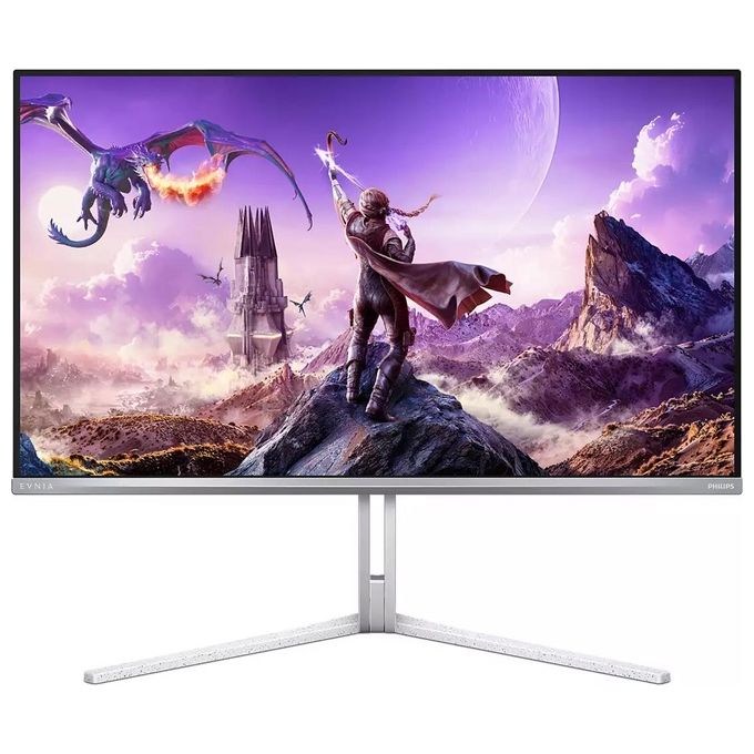 Philips Evnia 32M2N8900 Monitor da gioco OLED UHD da 32'' 240 Hz 003 ms HDR400 FreeSync Prem. Pro G-Sync comp. (3840x2160 2x HDMI 2.1 1x DP 1.4 1x USB-C (65 W PD) hub USB) bianco