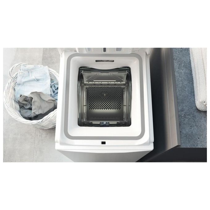 HOTPOINT WMTF 624 U Lavatrice Carica dall'Alto Slim Anti Macchia Classe energetica C Capacita' di carico 6Kg Centrifuga 1200 Giri Cestello extra-spazioso Soft Opening Anti Allergy