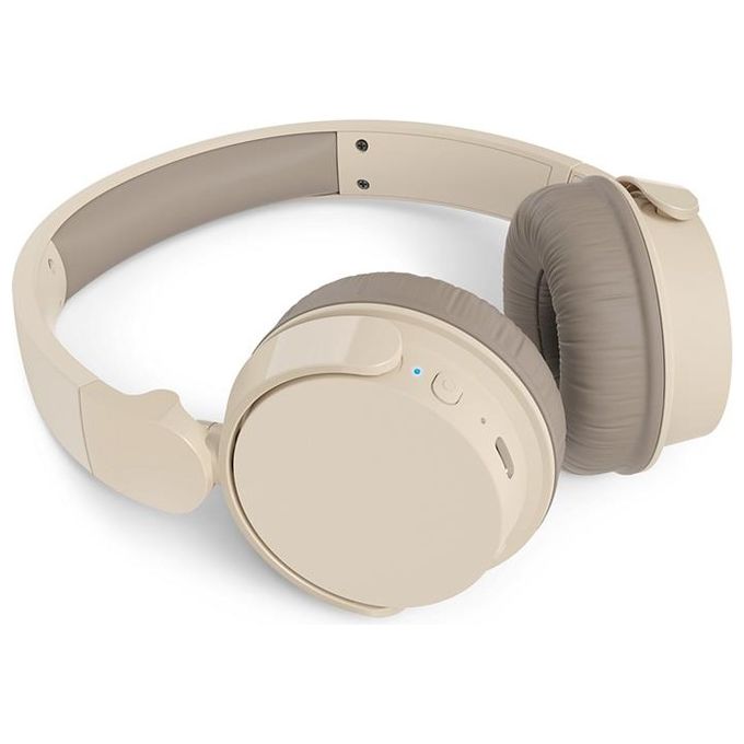 Philips TAH3209BG Cuffie On-Ear wireless bluetooth leggere con isolamento acustico passivo - 25 ore di riproduzione suono naturale chiamate chiare bassi dinamici 2 ore di carica USB-C - Beige