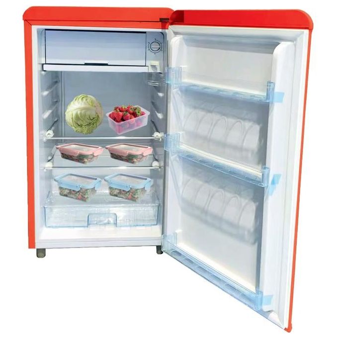 Dcg Eltronic MF100R Mini Frigorifero Retro' 100 Litri con Freezer Classe Energetica E Rosso