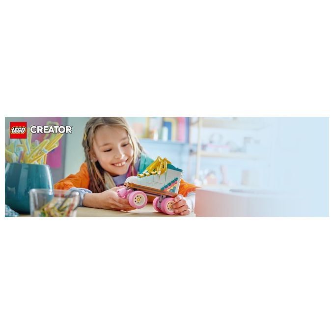 LEGO Creator 31148 3in1 Pattino a Rotelle Retro' Trasformabile in Mini Skateboard o Radio Giocattolo, Giochi per Bambini 8+