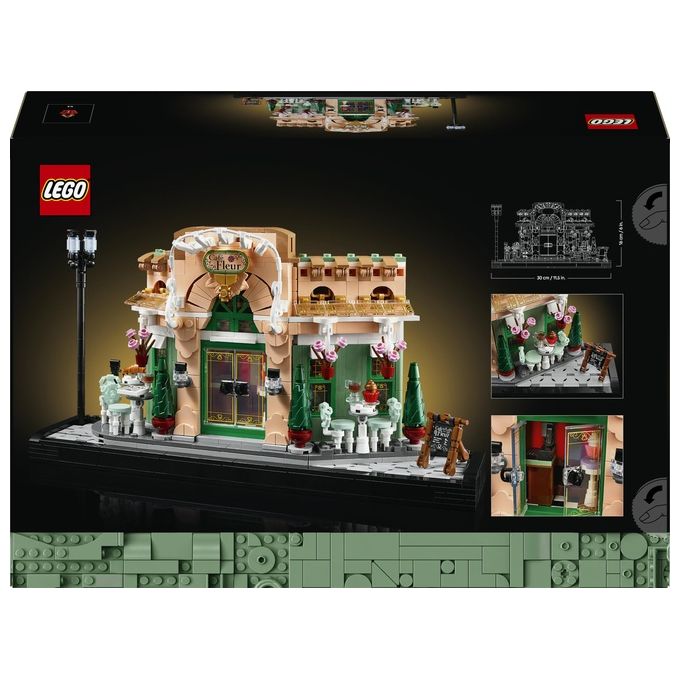 LEGO 10362 Icons Kit Modellismo Fai da Te per Adulti con Libreria Decorativa e Café Francese 1101 Pezzi colore Nero