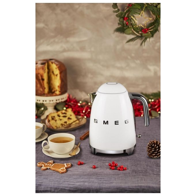 Smeg KLF03WHEU Estetica 50's Style Bollitore Elettrico Capacita' 1,7 Litri 7 Tazze Potenza 2400 W Bianco