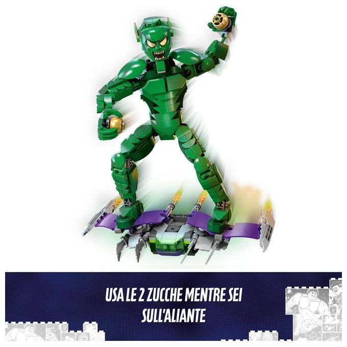 LEGO Marvel 76284 Personaggio Costruibile di Goblin, Gioco per Bambini 8+, Action Figure Snodabile del Nemico di Sider-Man