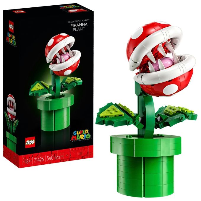 LEGO Super Mario 71426 Pianta Piranha, Personaggio Snodabile con Tubo e 2 Monete, Kit Modellismo per Adulti, Idea Regalo