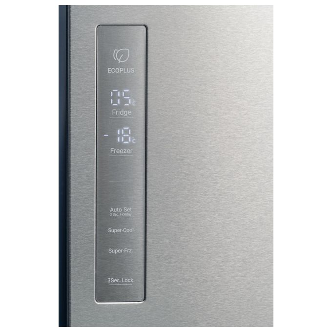 Haier HCR5919ENMM Frigorifero Americano Side by Side 643 Litri Classe E No Frost colore New Platinum Inox Cube 90 Serie 5