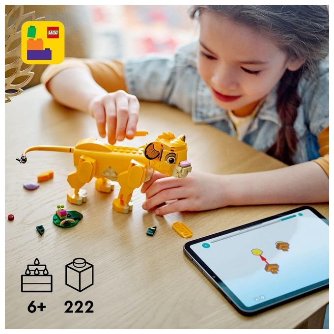 LEGO Disney Simba il Cucciolo del Re Leone Giochi di Fantasia per Bambini e Bambine da 6 Anni Personaggio Giocattolo Costruibile con Parti Snodabili dal Film d'Animazione Idea Regalo 43243