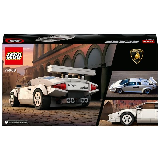 LEGO Speed Champions 76908 Lamborghini Countach, Giochi per Bambini di 8+ Anni, Auto Sportiva Giocattolo, Replica Supercar