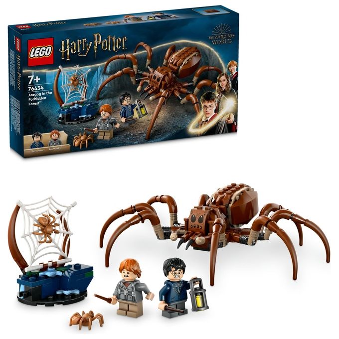 LEGO Harry Potter Aragog nella Foresta Proibita Grande Ragno Giocattolo da Costruire con Parti Snodabili Giochi di Magia per Bambini e Bambine da 7 Anni in su con 2 Minifigure e Accessori 76434